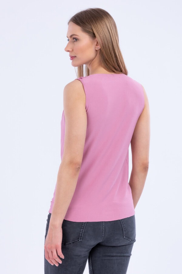 Pink top with draped collar PARISA 4