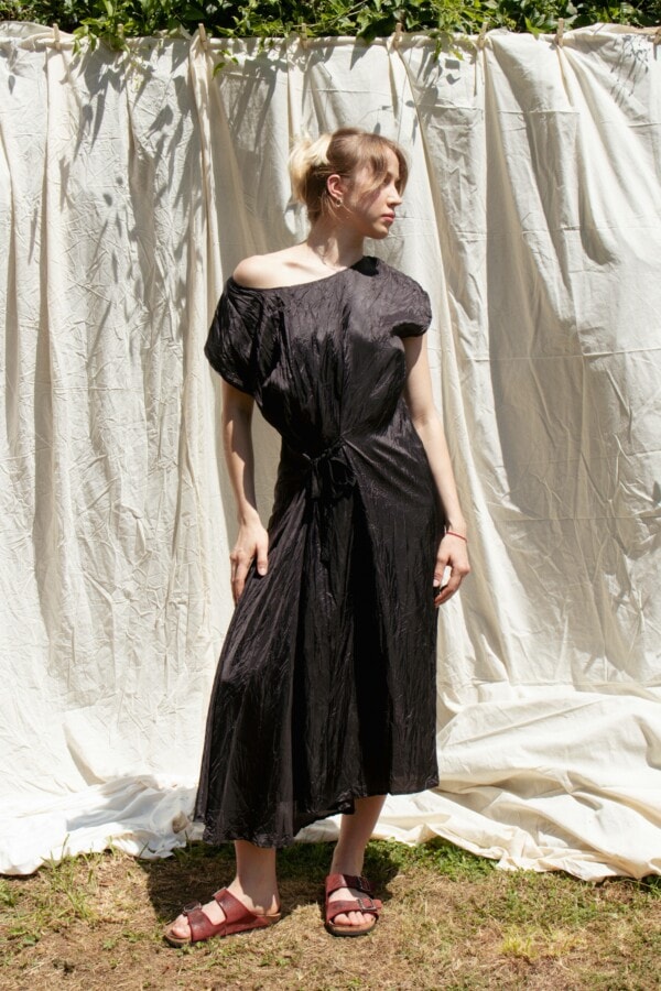 Robe noire l'argent modulable en viscose KORA 2