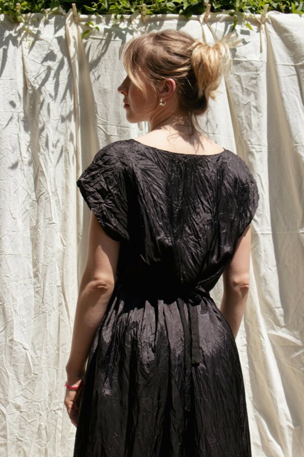 Robe noire l'argent modulable en viscose KORA 3