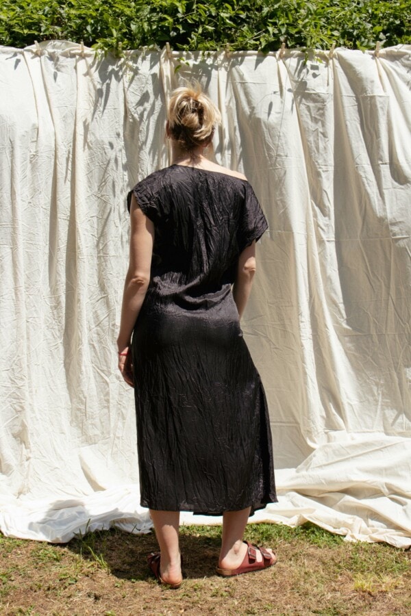 Robe noire l'argent modulable en viscose KORA 4