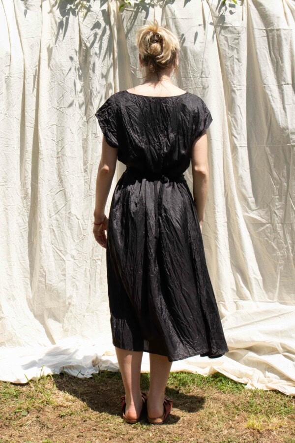 Robe longue noire modulable en viscose KORA 3