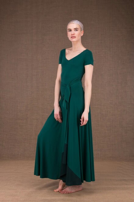 Blizzair jupe longue emeraude en maille de viscose - 1