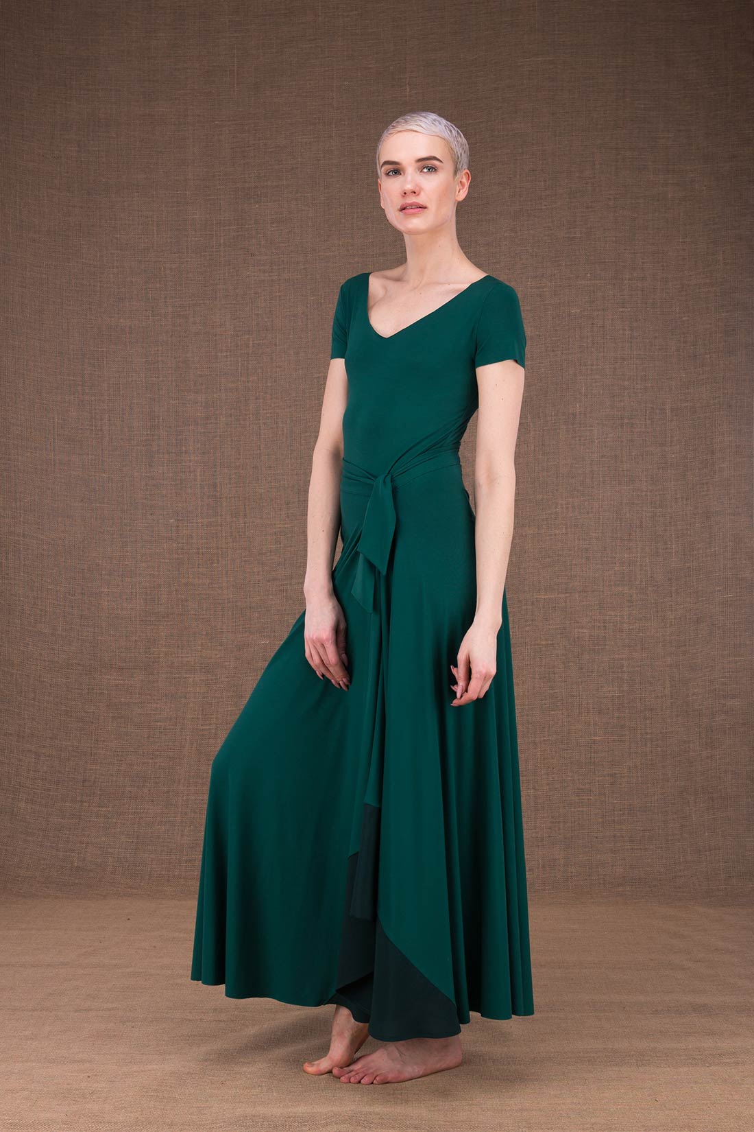 Blizzair jupe longue emeraude en maille de viscose - 1